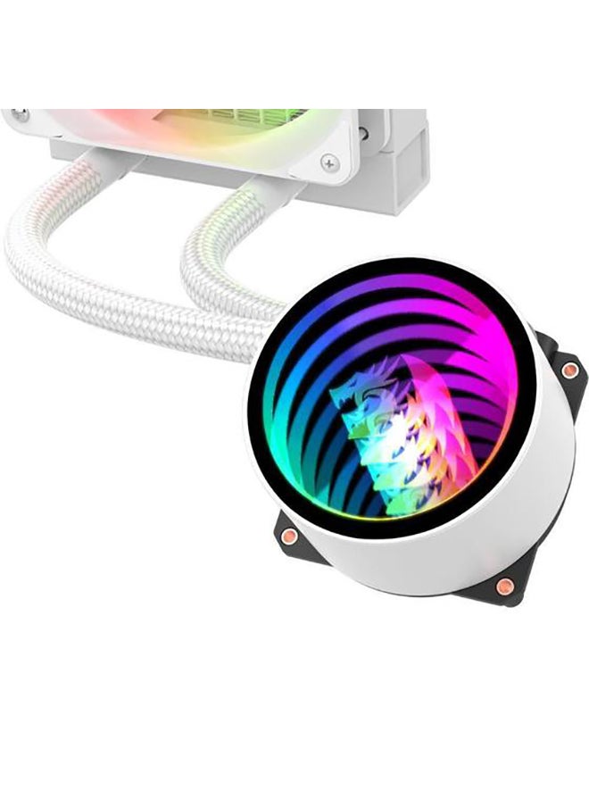 REDRAGON مبرد وحدة المعالجة المركزية السائل CCW-3011 aRGB، مبرد 240 مم، مروحتان 120 مم مع تحكم PWM، مبدد حراري من الألومنيوم، أنبوب حراري من النحاس، تدفق هواء 60CFM، سرعة مروحة 1650 دورة في الدقيقة، أبيض  - Image 2