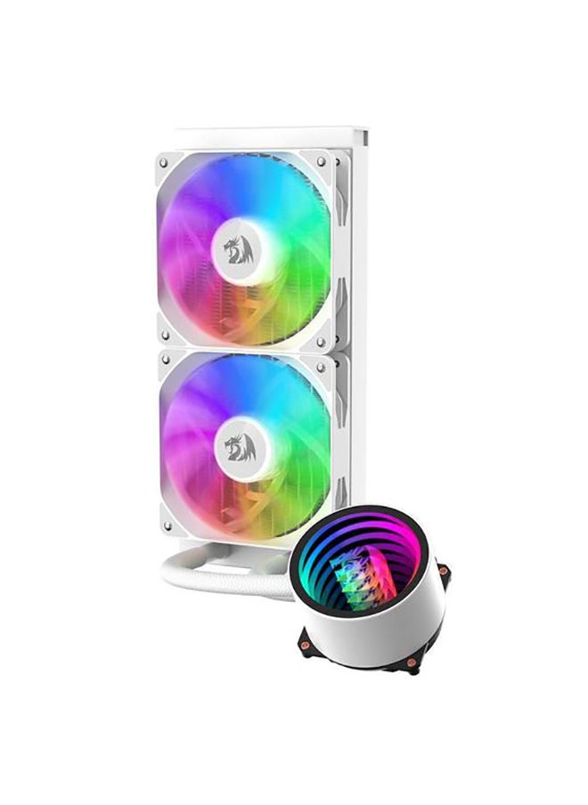 REDRAGON مبرد وحدة المعالجة المركزية السائل CCW-3011 aRGB، مبرد 240 مم، مروحتان 120 مم مع تحكم PWM، مبدد حراري من الألومنيوم، أنبوب حراري من النحاس، تدفق هواء 60CFM، سرعة مروحة 1650 دورة في الدقيقة، أبيض  - Image 3