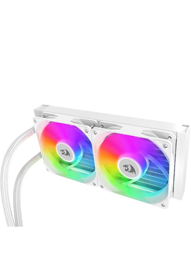 REDRAGON مبرد وحدة المعالجة المركزية السائل CCW-3011 aRGB، مبرد 240 مم، مروحتان 120 مم مع تحكم PWM، مبدد حراري من الألومنيوم، أنبوب حراري من النحاس، تدفق هواء 60CFM، سرعة مروحة 1650 دورة في الدقيقة، أبيض  - Image 4