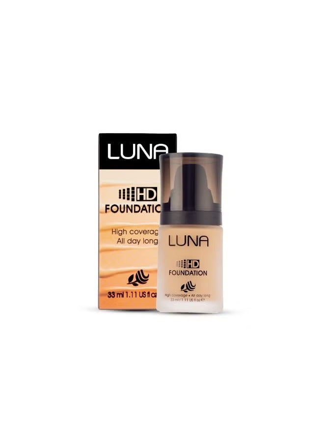 Luna Extreme HD Foundation – No.73 – Full Coverage & Natural Matte Finish