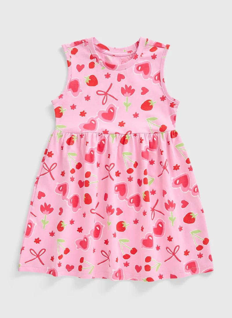 Matalan Girls Pink Sunglasses Print Dress