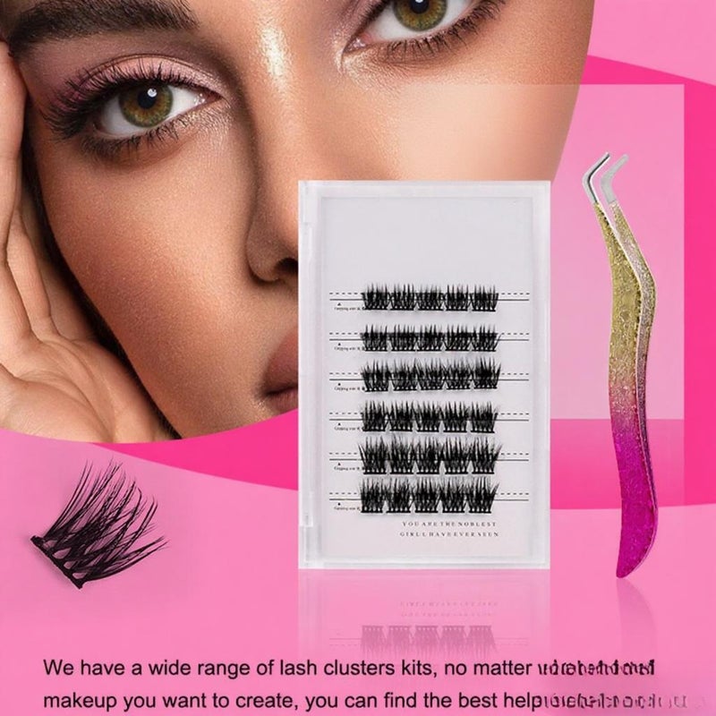 Individual False Eyelashes Self-Adhesive Cluster Fake Eyelashes Glue-Free Eyelashes Natural-Looking Eyelash - Image 5