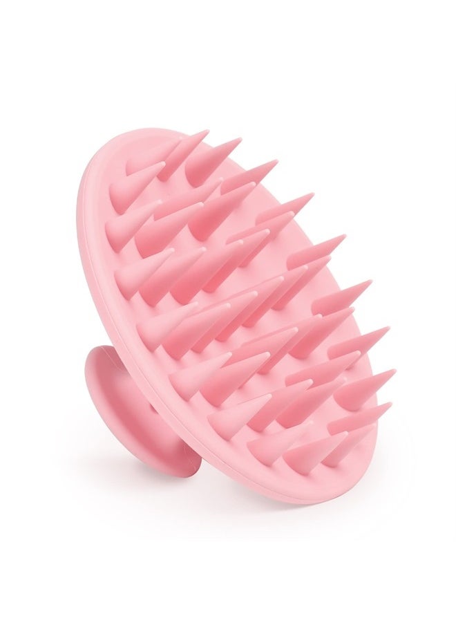 Meartchy Silicone Scalp Massager Shampoo Brush, Scalp Brush for Hair Growth & Dandruff Removal, Hair Scrubber Scalp Stimulator Exfoliator Brush with Soft Bristles for Wet Dry Scalp Care (Pink)  - Image 1