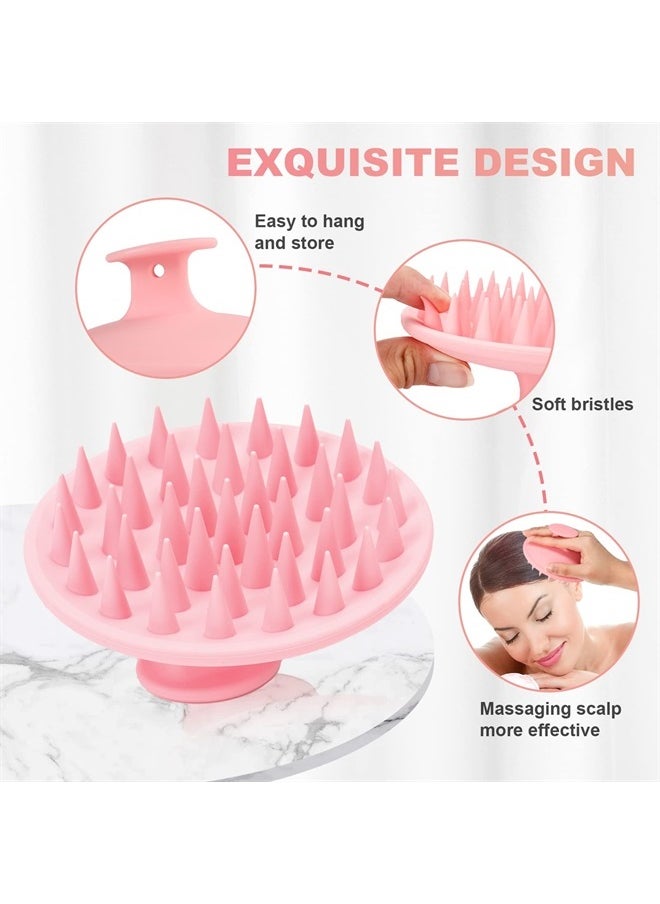 Meartchy Silicone Scalp Massager Shampoo Brush, Scalp Brush for Hair Growth & Dandruff Removal, Hair Scrubber Scalp Stimulator Exfoliator Brush with Soft Bristles for Wet Dry Scalp Care (Pink)  - Image 3