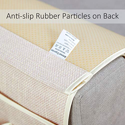 FLYILY Sofa Armrest Organizer Non-Slip Arm Chair Hanging Caddy Remote Control Holder for Magazine, Phone, Books, Glasses(Beige,19in) - Image 4