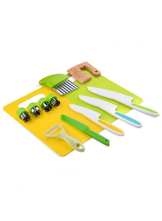 Yeeammk 13 Pieces Montessori Kitchen Tools For Toddlers-Kids Cooking Sets Real-Toddler Toys Set For Real Cooking For Real Cooking With Plastic Toddler Safe Knives Crinkle Cutter Kids Cutting Board - Image 2