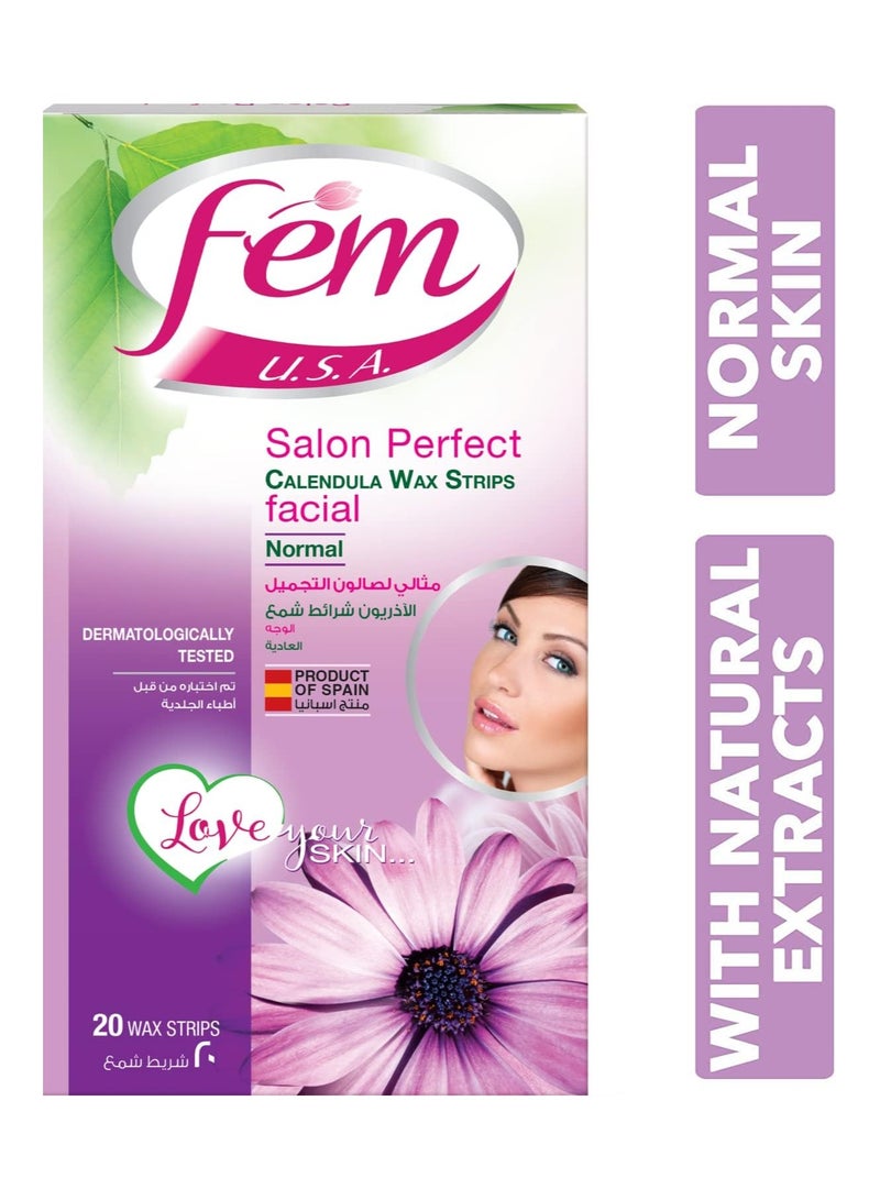 fem Bikini & Underarm 20 Wax Strips Enriched With Calendula For Normal Skin - Image 3