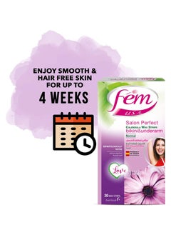 fem Bikini & Underarm 20 Wax Strips Enriched With Calendula For Normal Skin  - Image 5
