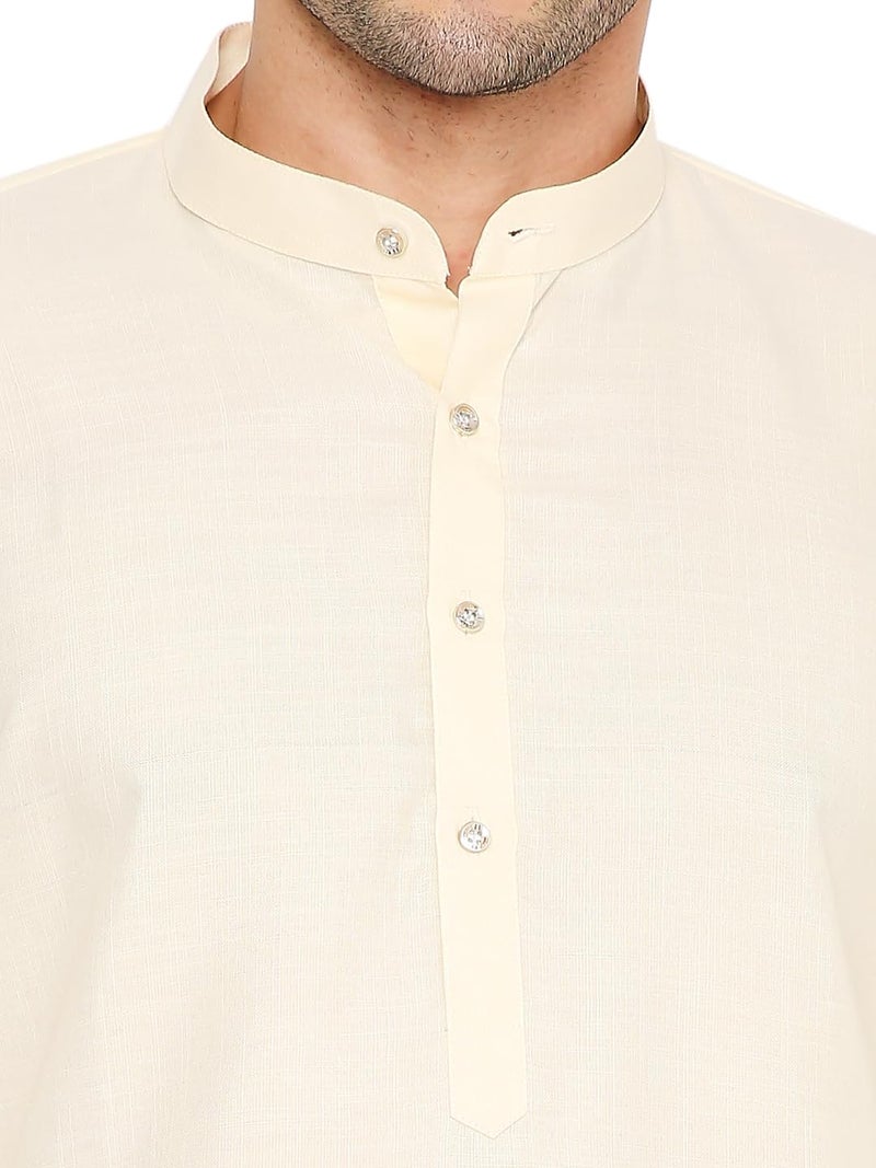 Maharaja Magic Cotton Solid Kurta in Off-White for Men[MSKurta1103-42] - Image 5