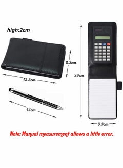 Excefore Journal Notebook with Calculator, PU Leather Working Small Notebook Notepad with Pen Pad Holder Set Multi Function A7 Soft Cover Notebook  - Image 2