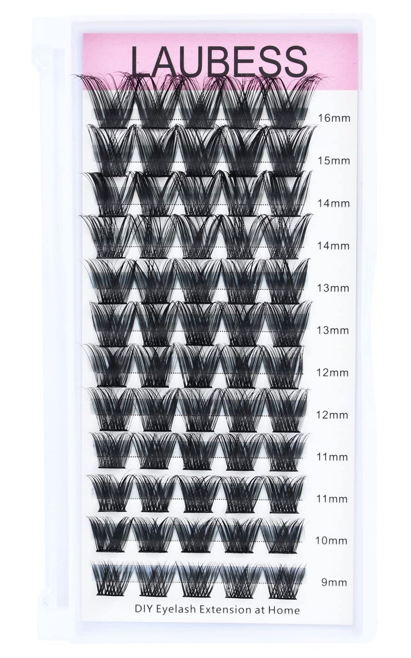 LAUBESS Cluster Lashes Mixed Length Individual Lashes D Curl Lash Clusters Volume Eyelash Clusters DIY Lash Extension Kit Fluffy Cluster Eyelash Extensions (02-0.07D, 9-16mm) - Image 2