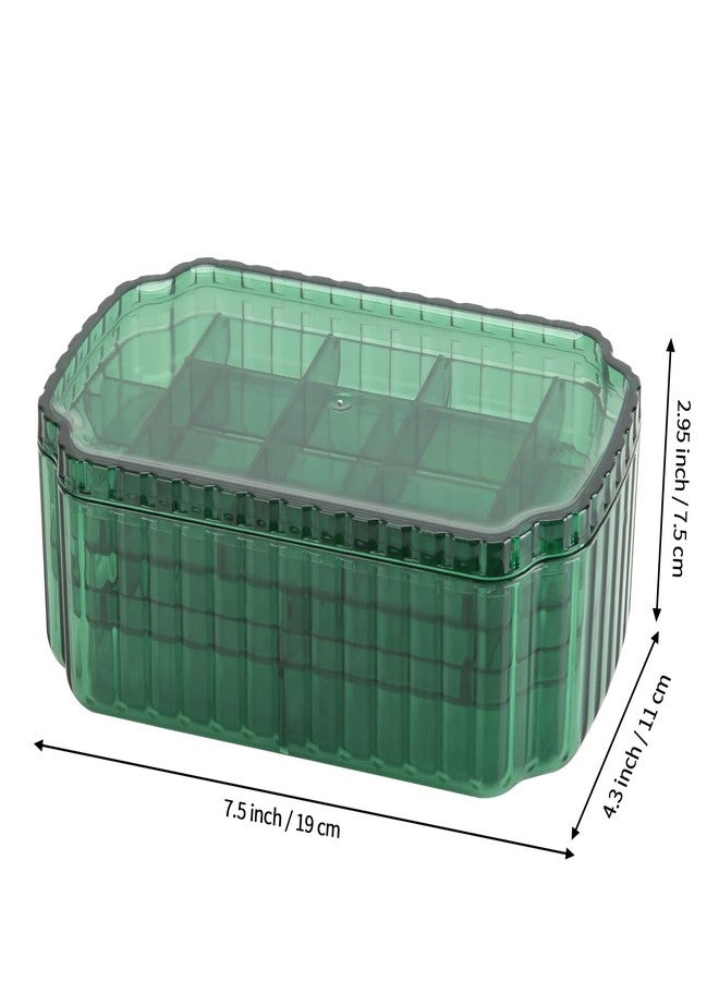 LETURE 3-Layer Jewelry Organizer Box for Earrings, Rings, Necklaces, Bracelets, Clear Plastic Bead Storage Containers for Crafts (Green) - Image 3