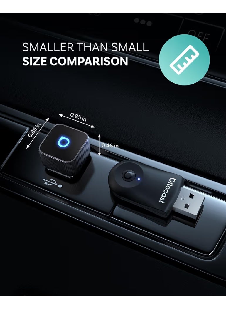 Ottocast Mini Slim 3.0 Wireless CarPlay & Android Auto Adapter 2026– Plug & Play, Fast Auto-Reconnect (Black) - Image 2