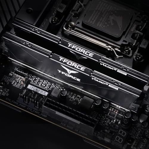 TeamGroup T-Force Vulcan 32GB 5200MHz (5200MT/s) CL40 Black DDR5 UDIMM Desktop Gaming Memory, Metal Heatsink, ECC, XMP 3.0/AMD Expo, Compatible with Intel/AMD CPU, High Performance, Low Latency RAM - Image 3