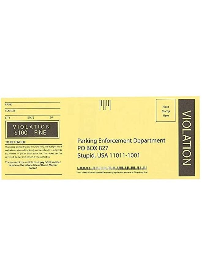 Blue Panda - 100Sheet Fake Parking Tickets Ticket Prank Gag Gifts Great For Pranks Party Favors 6 X 2.5 Inches - Image 1