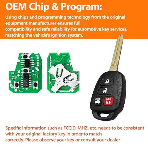TG Auto Keyless Key Fob Remote Control Replacement for 2012 2013 2014 Toyota Camry HYQ12BDM 314MHz G 4 Buttons - Image 4