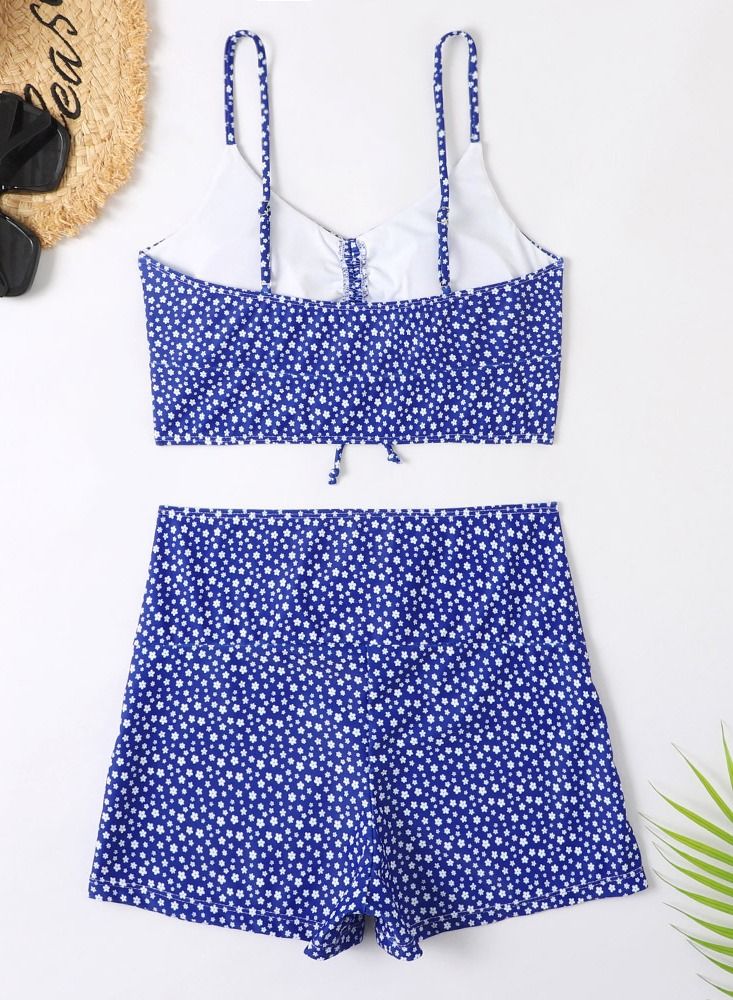 Loquat 2 Piece Boxer Swimsuit Beach Bikini Blue - Image 2