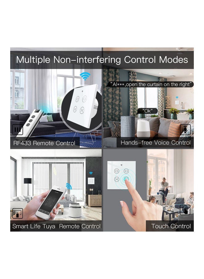 NIBEMINENT Wi-Fi Smart Voice Control Curtain Switch White  - Image 5