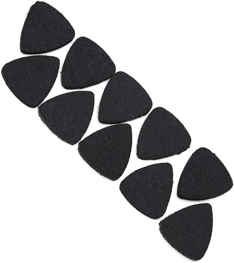 Wool Felt Picks Plectrums for Guitar Ukulele, Soft Sound, Improve Strumming, 10Pcs (Black) - Image 2