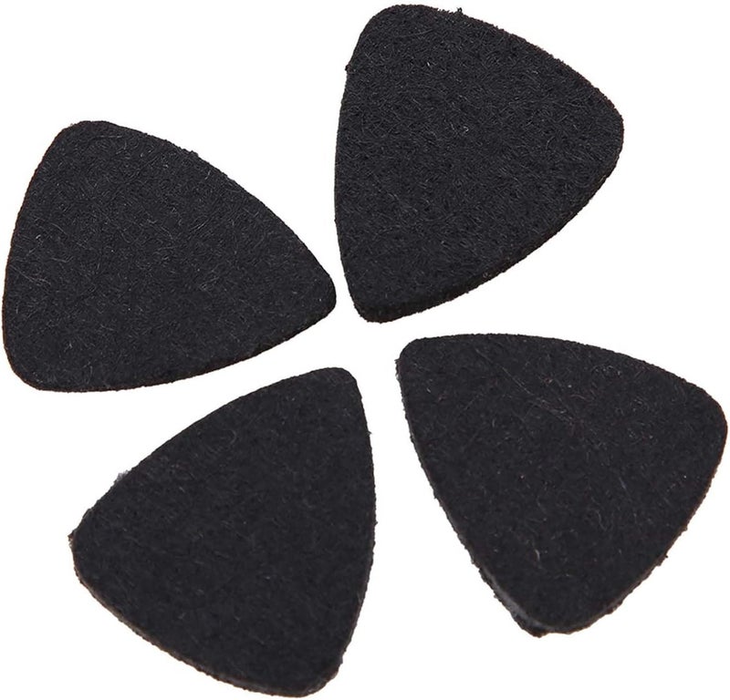 Wool Felt Picks Plectrums for Guitar Ukulele, Soft Sound, Improve Strumming, 10Pcs (Black) - Image 3
