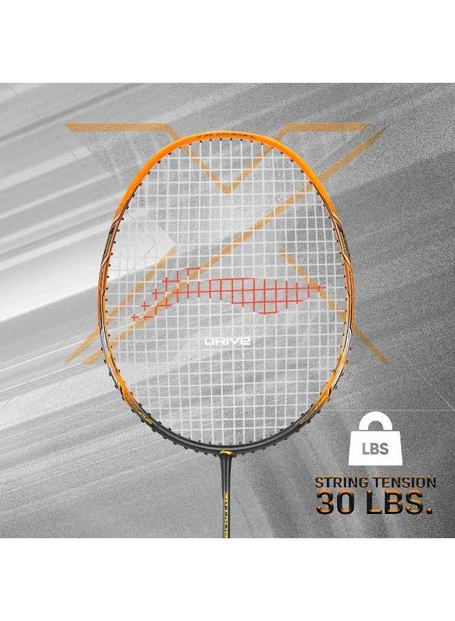 Li-Ning 3D Calibar X Drive Carbon Graphite Strung Badminton Racquet, 82 Grams, 30 Lbs String Tension And Free Full Cover