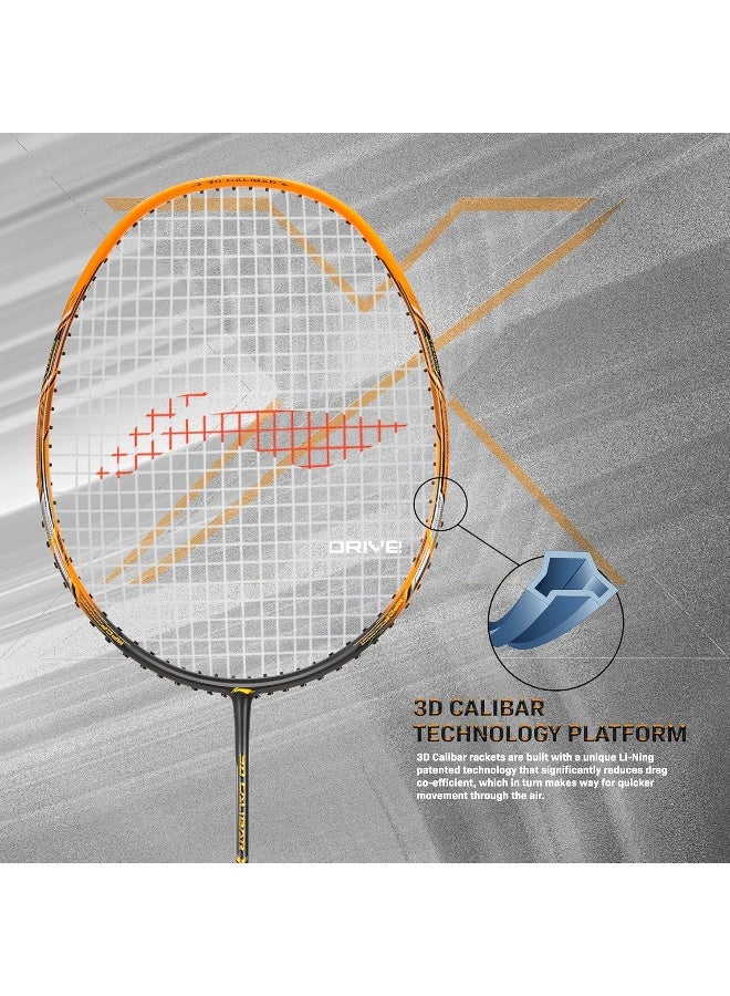 Li-Ning 3D Calibar X Drive Carbon Graphite Strung Badminton Racquet, 82 Grams, 30 Lbs String Tension And Free Full Cover - Image 5
