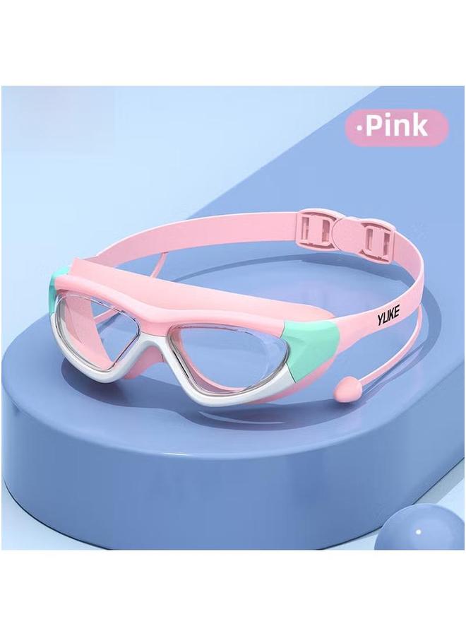 Kids Swim Goggles Anti-Fog Waterproof HD Professional Set Light Pink-Flat