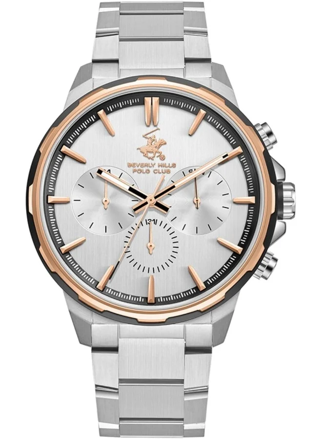 BEVERLY HILLS POLO CLUB BEVERLY HILLS POLO CLUB BP3651X.330 Men Multi Function Display Watch & Metal Strap Silver