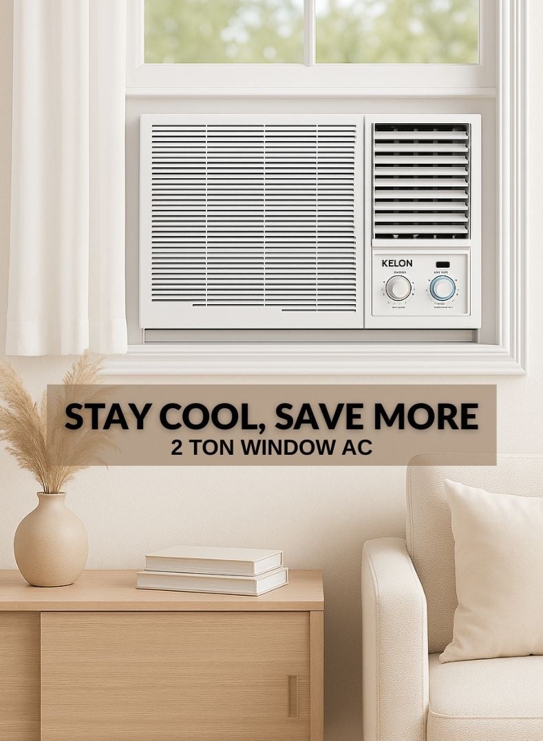 KELON 2.0 Ton (24000 BTU) Window Air Conditioner – Rotary Compressor, High Ambient Cooling up to 52°C, Cool-Only Operation, Energy Efficient, Low Noise Performance, Durable All-Weather Build – KAW-24UPM3 White - Image 1