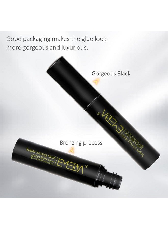 EMEDA 2 PCS Black Eyelash Glue False Eyelash Glue Super Strong Hold Professional Eyelash Glue Lashes Glue Best Eyelash Glue Black Eyelash Adhesive Eye Lash Glue Latex Free Glue for Eyelashes - Image 2