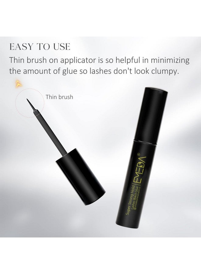 EMEDA 2 PCS Black Eyelash Glue False Eyelash Glue Super Strong Hold Professional Eyelash Glue Lashes Glue Best Eyelash Glue Black Eyelash Adhesive Eye Lash Glue Latex Free Glue for Eyelashes - Image 3