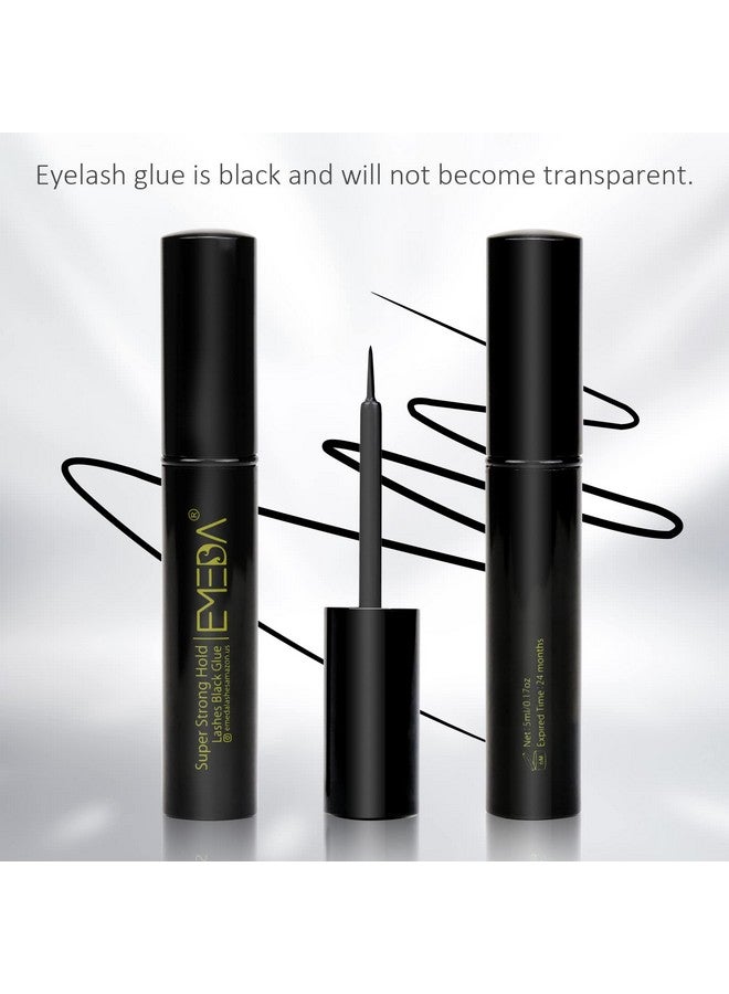 EMEDA 2 PCS Black Eyelash Glue False Eyelash Glue Super Strong Hold Professional Eyelash Glue Lashes Glue Best Eyelash Glue Black Eyelash Adhesive Eye Lash Glue Latex Free Glue for Eyelashes - Image 4