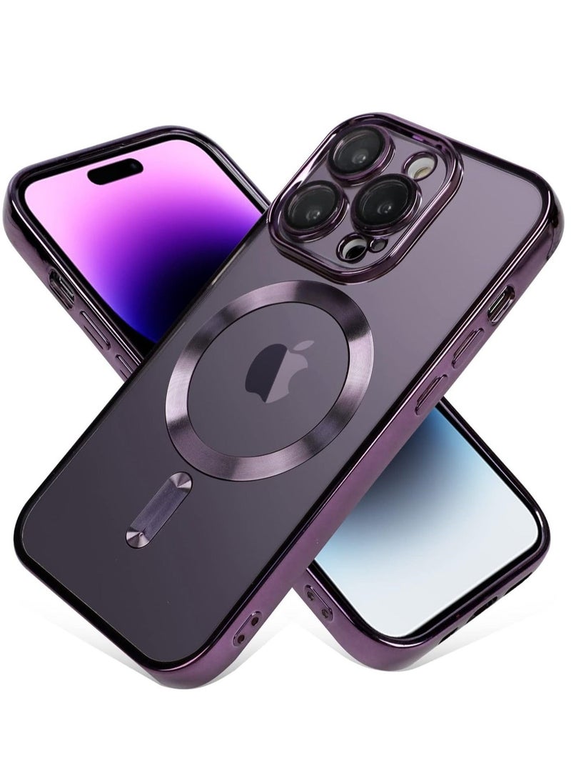 BGM Case Compatible iPhone 13 Pro Max Case with Camera Lens Protector (Compatible with MagSafe) Anti-Scratch Shockproof Protective Slim Plating iPhone 13 Pro Max Case for Women Men