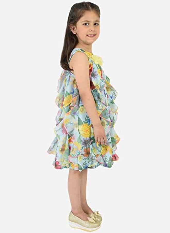 Nautinati فستان نوتيناتي للبنات مزخرف بقصة ضيقة وواسعة | العمر 4-8 سنوات متعدد الألوان - Image 5