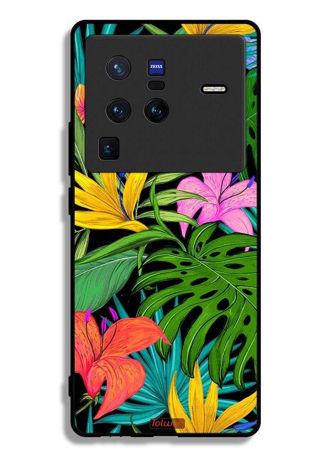 Tolwak Vivo X80 Pro Protective Case Cover Pattern Tropical Flowers Leaves - Image 2