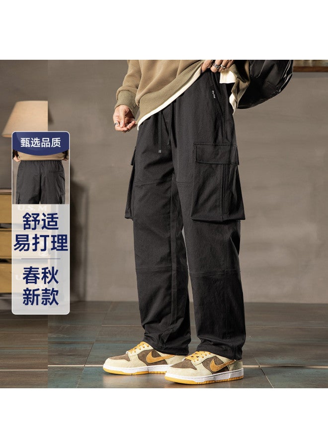 Fapai Spring And Autumn Two-wear Cargo Pants Drawstring Loose Men's Casual Cargo Comfortable Easy-care Trousers - Image 2