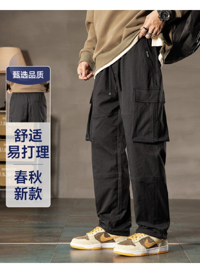 Fapai Spring And Autumn Two-wear Cargo Pants Drawstring Loose Men's Casual Cargo Comfortable Easy-care Trousers - Image 1