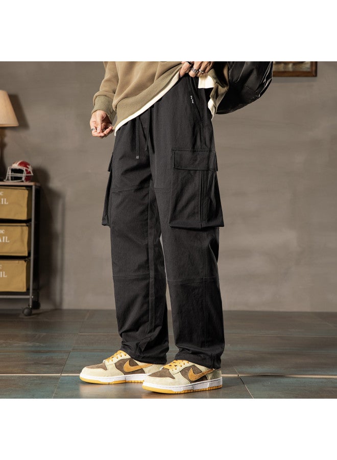 Fapai Spring And Autumn Two-wear Cargo Pants Drawstring Loose Men's Casual Cargo Comfortable Easy-care Trousers - Image 4