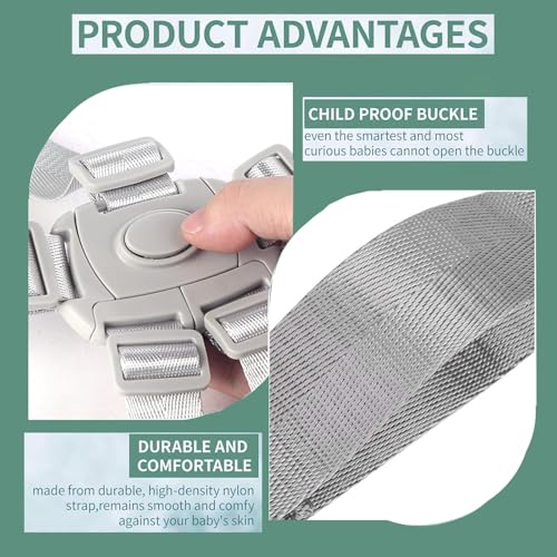 CORALTREE Highchair Straps – Replacement Straps for Graco,5 Point High Chair Harness Straps Adjustable Sturdy Safety Strap Belt - Image 3