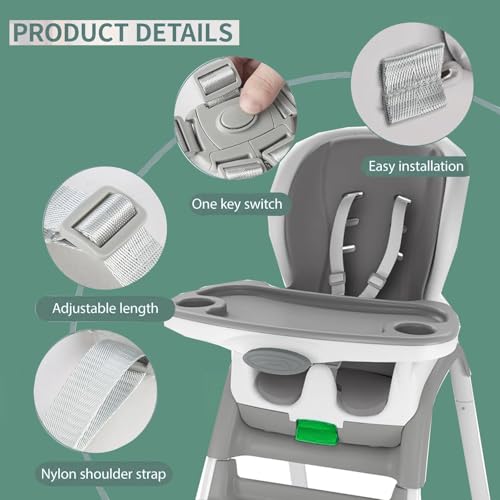 CORALTREE Highchair Straps – Replacement Straps for Graco,5 Point High Chair Harness Straps Adjustable Sturdy Safety Strap Belt - Image 5