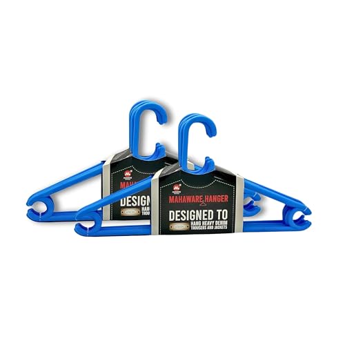 Mahaware Polypropylene Clothes Hanger Pack of 12 | Heavy Duty, Slim Space Saving Hangers for Wardrobe & Closet Organization | Durable Plastic Hangers for Dresses, Shirts & Coats, Blue - Image 1