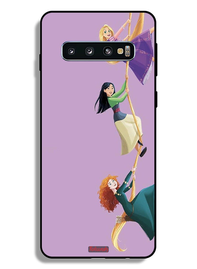 Tolwak Samsung Galaxy S10 Plus Protective Case Cover Girls Climbing Art - Image 2