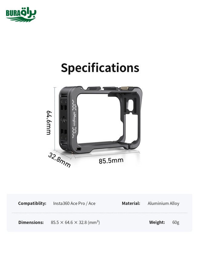 BURAQ For Insta360 Ace / Ace Pro aMagisn Quick Disassembly Metal Rabbit Cage Border Accessories  - Image 4