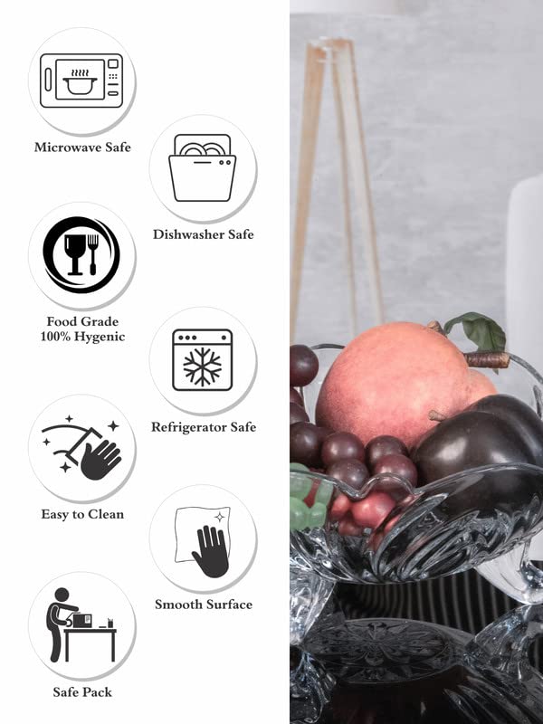 ROXX Glass Alicia Fruit Bowl Set of 1 Piece 1500ml - Image 5
