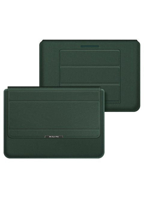 Macbook Bracket Inner Bag 13-inch Air Notebook Magnetic Bracket Bag For Apple Huawei Thin Computer Bag-Color:Dark Green (no Accessories Package)-Applicable Model:15.4/15.6/16.1 Inches