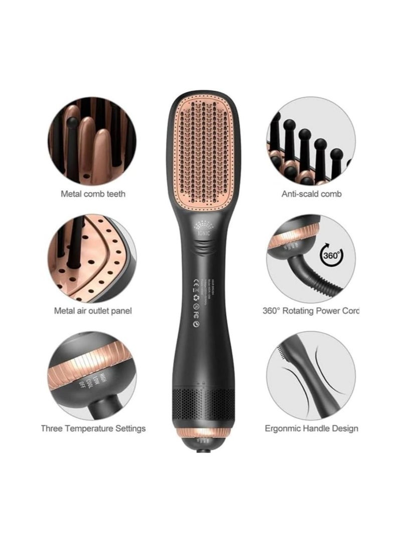 JOY CARE Joy Professional Hair Dryer Brush 2 In 1 Negative Ion Blow Dryer & Straightening Comb – Hot Air Styling Brush With Detangling Bristles, Adjustable Heat, Lightweight Design & Ionic Technology For Smooth, Frizz-Free Hair Styling At Home Or Travel - Image 2