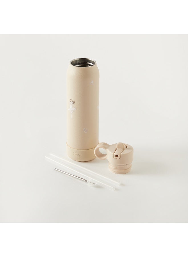 Citron Ballerina Print Water Bottle for Girls - 350 ml - Image 4