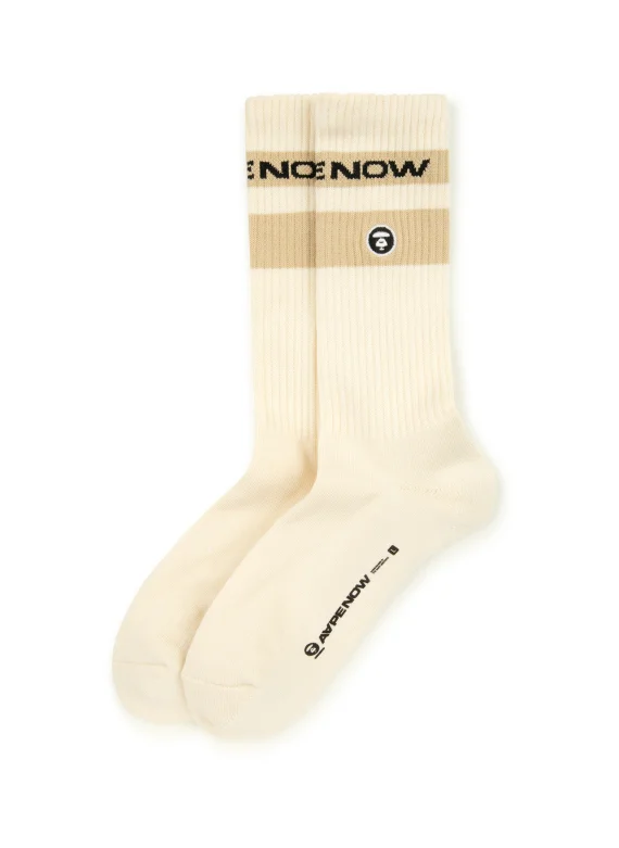 ايه ايه بي إي AAPENOW moonface logo crew socks
