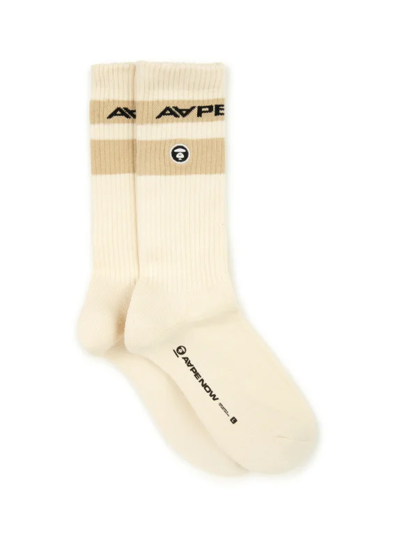 ايه ايه بي إي AAPENOW moonface logo crew socks