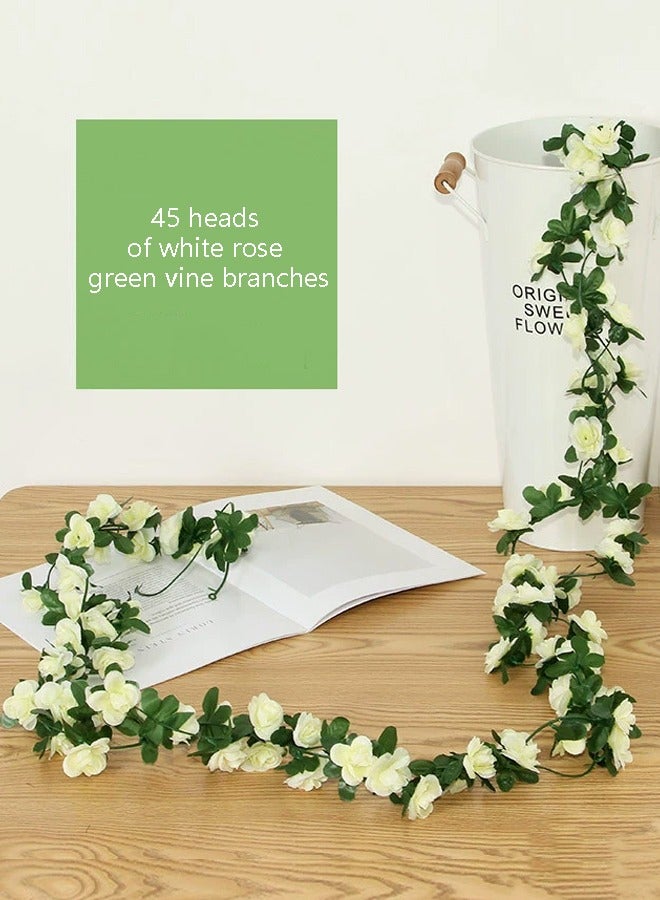 Bolivia's 5pcs Artificial white Rose Branches green vine- An Elegant Touch of Timeless Beauty - artificial rose branches,  flower decor, party decorations, wedding decorations, home decor, garden decor, gifts, birthday, Halloween, Valentine's Day, Mother's Day - Image 2